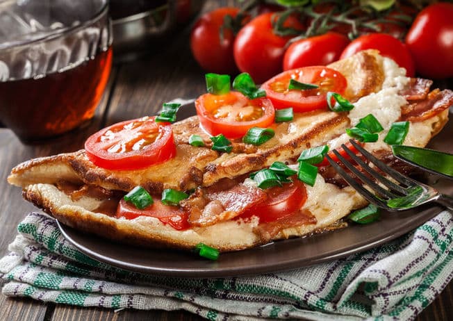 Bacon, Cheddar & Tomato Omelette
